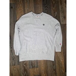 Champion USA Athletic Crewneck Sweatshirt Mens Large Gray Fleece Pullover Logo